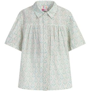 IZIA Blouse  turquoise / goud / wit