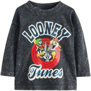 Next Shirt 'Looney Tunes'  donkergrijs / groen / rood / wit