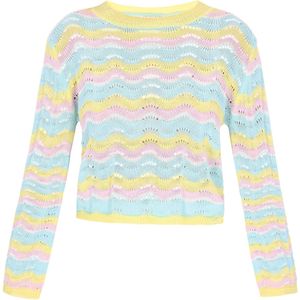 IZIA Trui  lichtblauw / lichtgeel / rosa / wit
