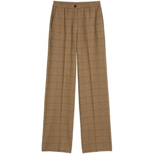 Marc O'Polo - Broek - Camel/Zwart - Gerecycled Materiaal - Loosefit - Lang