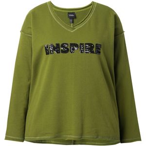 Ulla Popken Sweatshirt  donkergroen / zwart
