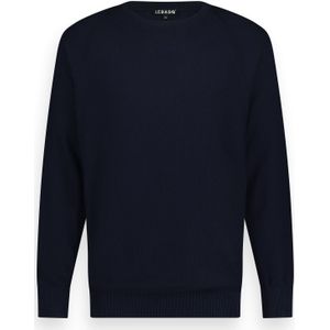 LEBASQ Trui 'Satchmo Fine Knit Sweater'  marine