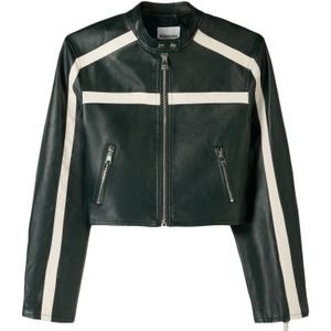 Bershka Tussenjas  lichtbeige / donkergroen