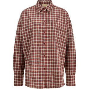 JJXX Blouse 'JXJamie'  beige / donkerblauw / pastelrood / donkerrood