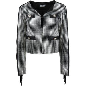 Influencer Tussenjas 'Houndstooth'  zwart / wit
