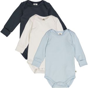 Müsli by GREEN COTTON Rompertje/body  navy / lichtblauw / wit