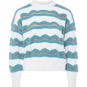 Sidona Trui  lichtblauw / grijs / wit