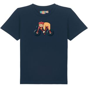 watabout.kids Shirt 'Sloth'  navy / pasteloranje / lichtoranje / grenadine