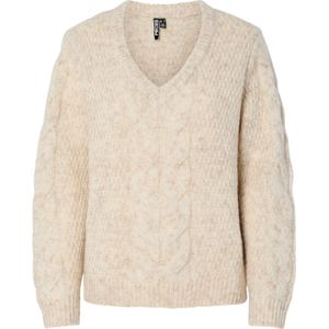 pieces - PCNINA LS V-NECK KNIT NOOS - Gebreide Trui - Birch