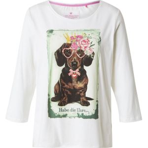 Lieblingsstück - Cara - Shirt - Offwhite - Met Ronde Hals en Frontprint