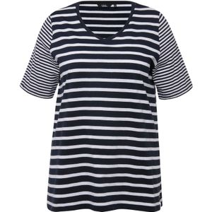 Ulla Popken Shirt  marine / wit