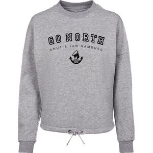 F4NT4STIC Sweatshirt 'Go North Knut & Jan Hamburg'  grijs / zwart