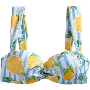 Next Bikinitop  lichtblauw / geel / groen / wit