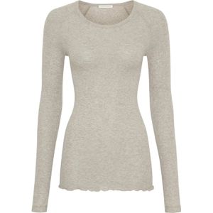 Seamless Basic Shirt - Sand - Ronde Hals - Lange Mouw - Slanke Pasvorm