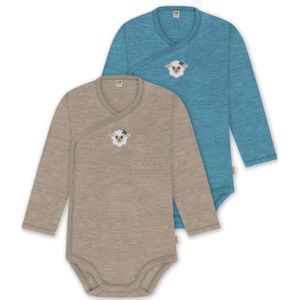 normani Rompertje/body 'Kaitaia'  cyaan blauw / brokaat