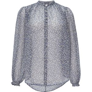 Blouse - Bloemenprint - Chiffon - Ronde Zoom - Knoopsluiting