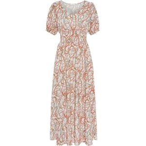 Lascana - Maxi-jurk - Multicolour - Alloverprint - V-hals - Korte Mouwen