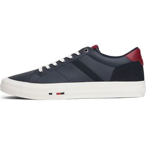 Tommy Hilfiger - TH HI VULC LTH STREET - Veterschoenen - Donkerblauw/bordeaux - Vrijetijdsschoen - Lage Schoen
