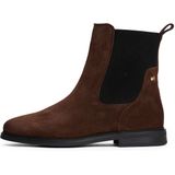 Tommy Hilfiger - FLAG SUEDE CHELSEA BOOT - Chelsea-boots - Donkerbruin