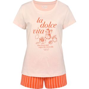 VIVANCE Pyjama  oranje / lichtroze