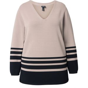 Ulla Popken Trui  donkerbeige / zwart