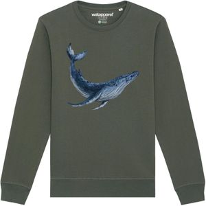 Watapparel Sweatshirt ' Wal '  blauw / olijfgroen