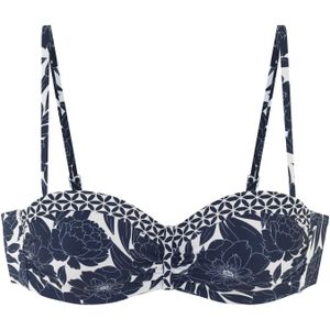 Look - Bandeau Bikini - Marine Gedessineerd - Gewatteerde Cups