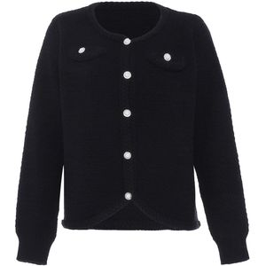 faina Gebreid vest  zwart