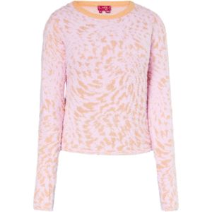 swirly Trui  lichtoranje / rosa