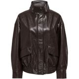 Onljulia - Bomber Jacker - Leren Jasje - Lange Mouwen - Gespreide Kraag