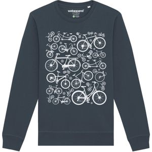 Watapparel Sweatshirt ' Fahrräder '  antraciet / wit gemêleerd