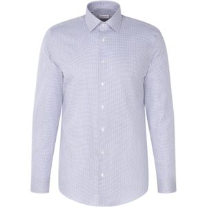 Seidensticker - Businessoverhemd - Blauw - Slim Fit - Lange Mouwen - Kentkraag - Print