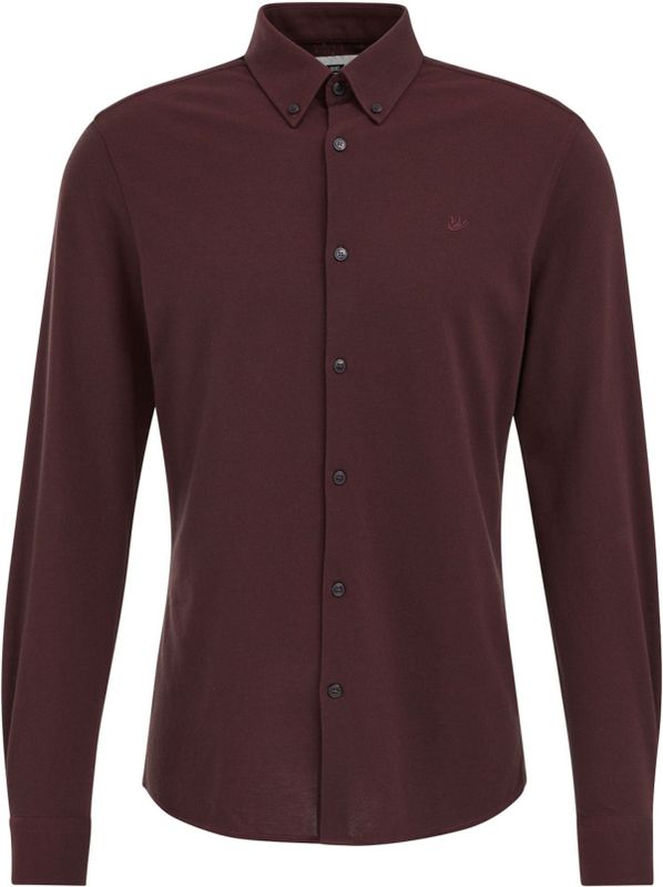 Fundamentals - Slim Fit Overhemd - Aubergine - Katoen