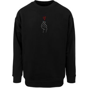 Merchcode Sweatshirt 'K Heart'  rood / zwart / wit