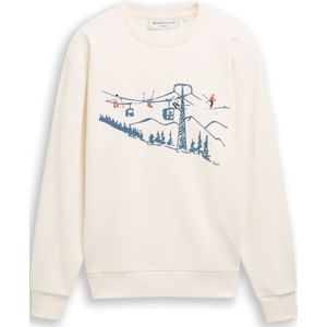 TOM TAILOR DENIM Sweatshirt  saffier / oranjerood / zwart / wolwit