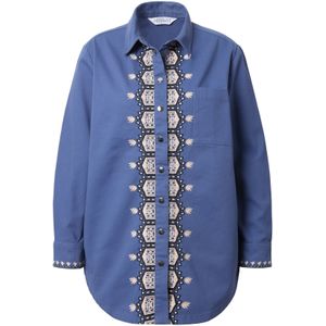 Studio Untold Blouse  lichtbeige / blauw / zwart