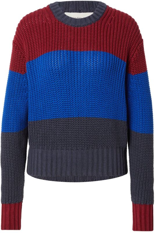 Calvin Klein - Trui - Blauw - Marine - Donkerrood - Knitwear - Ronde Hals