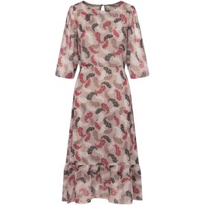 Quiosque Jurk '4NU016'  crème / camel / lichtbruin / donkerrood / zwart