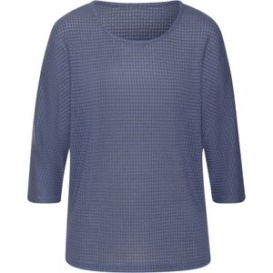 Vivance - Shirt - Indigo - Lange Mouwen - Met Modieuze Wafelstructuur Van Kreukvrije Breikwaliteit