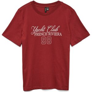 VERO MODA Shirt 'VMABY PAULINA'  wijnrood / wit
