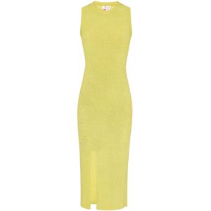 IZIA Gebreide jurk 'Boho'  mosterd