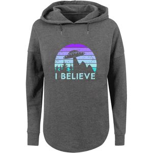 F4NT4STIC Sweatshirt 'I Believe Ufo Alien Raumschiff Retro'  blauw / lichtblauw / donkergrijs / lila / lichtlila