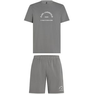 Karl Lagerfeld Pyjama kort 'Rue St-Guillaume'  grijs / wit