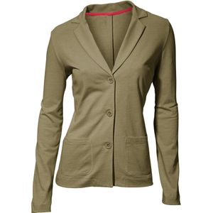 Olijfgroene Blazer - 100% Katoen - Reverskraag - Lange Mouwen