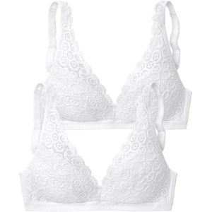 PETITE FLEUR - BH - Wit - Demi Cup - Triangel - 2 Pack
