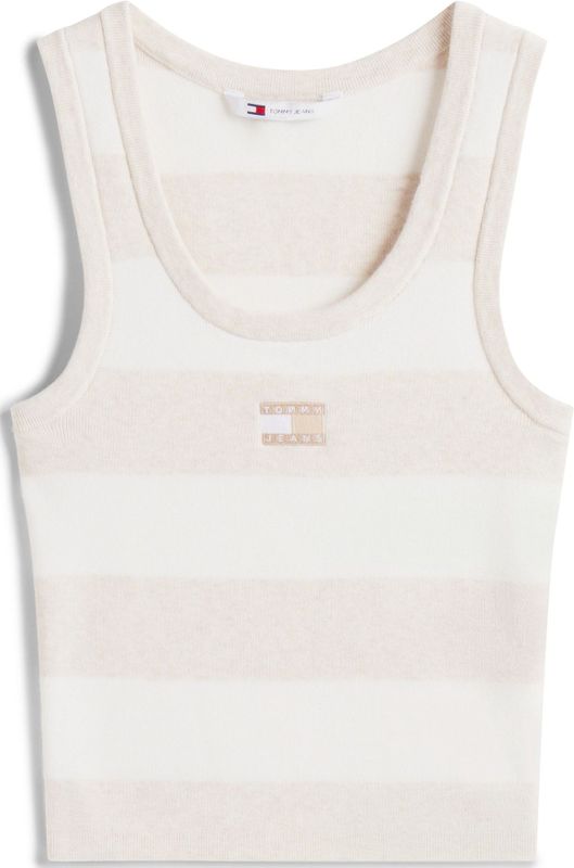 Tommy Jeans - Crop Stripe Tank Sweater - Beige - Crop Top