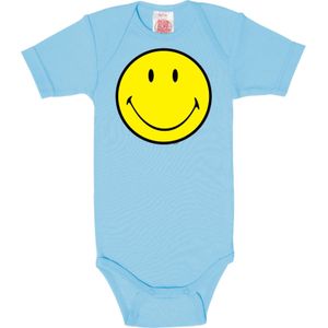 LOGOSHIRT Rompertje/body 'Smiley Face'  lichtblauw