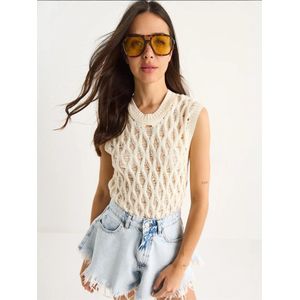 Bianco Lucci Gebreide top  crème