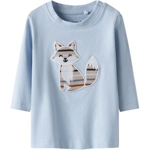 NAME IT Shirt 'NBMSING'  lichtblauw / bruin / greige / wit