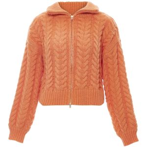Sookie Gebreid vest  donkeroranje